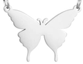 Polished silver butterfly pendant connector in stainless steel for DIY jewelry making - Steel