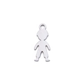 Polished stainless steel boy silhouette charm pendant with top loop for DIY jewelry - Steel