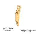 Golden titanium steel feather charm pendant for DIY necklace and earring jewelry making - Feather / Gold
