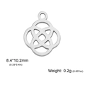 Symmetric silver cutout Celtic knot pendant in stainless steel with dimension markings - Celtic Knot / Steel
