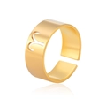 18k gold plated stainless steel open ring featuring a hollow Aries zodiac sign design - Gold-Aries