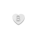 Silver heart-shaped pendant with letter B engraving made of premium titanium steel - Steel-B