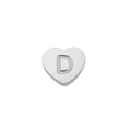 Polished silver heart-shaped pendant with engraved letter D made of titanium steel - Steel-D