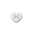 Pendentif coeur argenté avec lettre H gravée pour création de bijoux en acier inoxydable - Couleur Acier-H