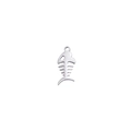 Polished stainless steel fish bone pendant with hollow design for DIY jewelry making - Steel
