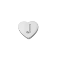 Pendentif cœur en acier argenté avec gravure lettre J pour création de bijoux DIY - Couleur Acier-J