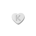 Pendentif coeur en argent poli avec lettre K gravée pour bijoux personnalisés - Couleur Acier-K