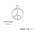 Polished silver stainless steel peace sign pendant charm for DIY jewelry making - Peace Sign / Steel