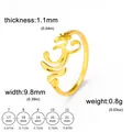 Size chart and dimensions for golden titanium steel Om symbol ring for men and women - US 7 / Gold
