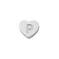 Pendentif coeur en acier inoxydable poli argenté avec gravure de la lettre P pour DIY - Couleur Acier-P