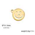 Pendentif visage souriant étoile en acier doré 18K pour création bijoux DIY - Or
