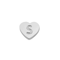 Pendentif coeur en acier inoxydable argenté avec gravure de la lettre S pour bijoux DIY - Couleur Acier-S
