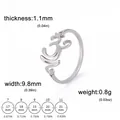 Polished stainless steel Om symbol ring with size chart and technical specifications - US 7 / Steel