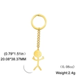Porte-clés en acier inoxydable doré avec pendentif bonhomme sourire insolent - Doré