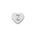 Pendentif cœur argenté poli avec lettre Z gravée pour la création de bijoux DIY - Couleur Acier-Z