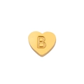 Pendentif en forme de cœur en or 18 carats avec lettre B gaufrée en acier inoxydable - Or-B