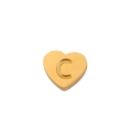 Pendentif cœur en acier inoxydable plaqué or 18K avec gravure lettre C pour bijoux - Or-C