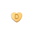 Pendentif cœur en acier titane plaqué or 18K avec lettre D gravée pour bijoux DIY - Or-D