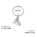 Portachiavi a forma di pattino da ghiaccio con strass blu e finitura argento - Strass Blu (K127717) / Blu