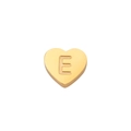 Pendentif coeur plaqué or 18K avec lettre E gravée pour la création de bijoux - Or-E