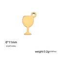 Golden goblet charm for DIY jewelry, 6x11mm wine glass pendant for necklaces - Single Item / Gold