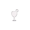 Silver wine glass pendant charm for DIY necklaces and bracelets in minimalist metal design - Silver