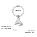 Portachiavi a forma di pattino da ghiaccio in smalto bianco con lama argentata lucida - Smalto Bianco (K127717) / Bianco