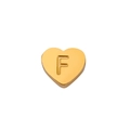 Pendentif en forme de cœur en acier inoxydable doré 18K avec lettre F pour bijoux DIY - Or-F