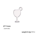Polished stainless steel wine glass pendant for DIY jewelry, size 6x11mm, 0.2g weight - Single Item / Steel