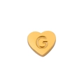 Pendentif coeur doré poli avec gravure de la lettre G pour création de bijoux - Or-G