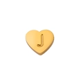 Pendentif en forme de cœur plaqué or 18 carats avec lettre J pour bijoux DIY - Or-J