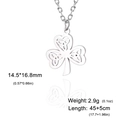 Silver Celtic Knot Shamrock necklace with adjustable chain and clover leaf pendant - Steel