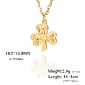 Close-up of gold clover pendant with Celtic knot showing size and dimensions - Gold