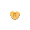 Pendentif cœur en or 18K avec lettre R gravée pour la création de bijoux DIY - Or-R