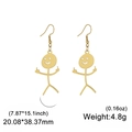 Orecchini a forma di omino dorato con design medio alzato in stile hip-hop - Oro