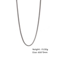 Collana a catena box in acciaio inox argento lucido, 600 mm di lunghezza e 3 mm - Argento-600*3mm