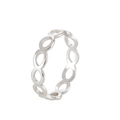 Polished stainless steel infinity chain link ring with minimalist hollow loop design - US 6 / Steel