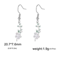 Boucles d'oreilles fleurs en émail rose et acier avec dimensions 20,7x7,6 mm - Aubépine / Acier