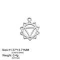 Silver stainless steel chakra pendant with mandala engraving and round hanging loop - Steel