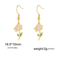 Boucles d'oreilles lotus avec émail violet et finition plaquée or 18 carats - Lotus / Or