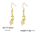 Boucles d'oreilles fleurs violettes en acier inoxydable doré pour femme avec tailles - Aubépine / Or