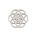 Macro shot of silver stainless steel geometric hollow flower pattern pendant jewelry - Steel