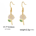 Boucles d'oreilles rose lilas en acier inoxydable doré 18K avec dimensions et poids précis - Rose / Or