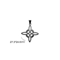 Black stainless steel witch knot pendant with hollow Celtic design and scroll texture - Black