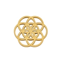 Gold stainless steel Seed of Life geometric pendant necklace with 18K gold plating finish - Gold