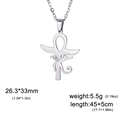 Collier croix Ankh et Oeil d'Horus en acier inoxydable avec chaîne de 45+5cm - Acier