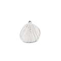 Macro detail of fan-shaped stainless steel pendant with radial striped texture for DIY jewelry - Steel