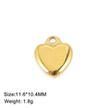 Pendentif cœur en or 18k poli de 11,6x10,4 mm pour la création de bijoux DIY élégants - Cœur 3D Bombé (Style 4) - Or