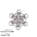 Metatron-Würfel Anhänger aus Edelstahl 15mm für DIY-Halsketten und Schmuckherstellung - Nur Anhänger (Ohne Kette) / Stahlfarbe