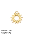 Golden hollow sun charm pendant in 304 stainless steel for DIY jewelry 12x11mm - Hollow Sun / Gold